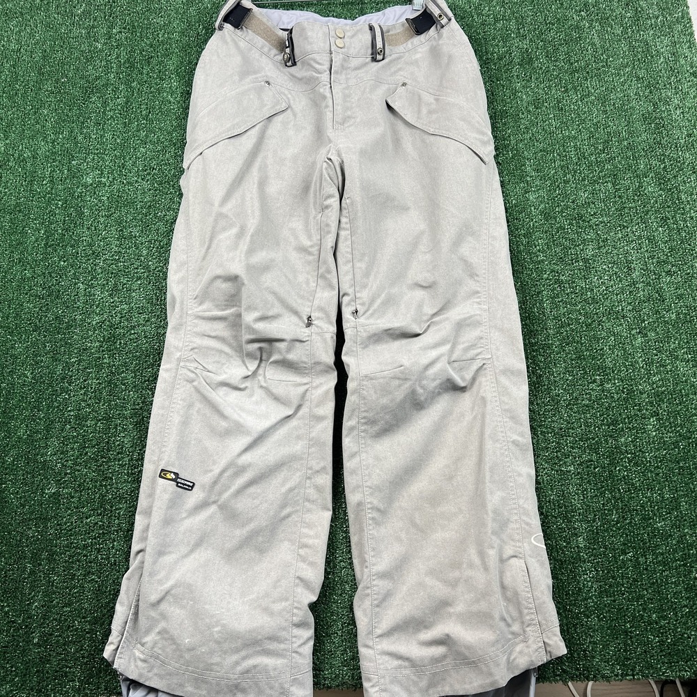 VTG Bonfire Balance Women's L Gray Snowboard Ski Pants Waterproof Rose Flame Y2K
